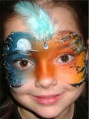 Miscellaneous: Feathers and Gems: All Face Painting, Body Painting, and Special Effects Images on this site are Copyright@Cool Faces.